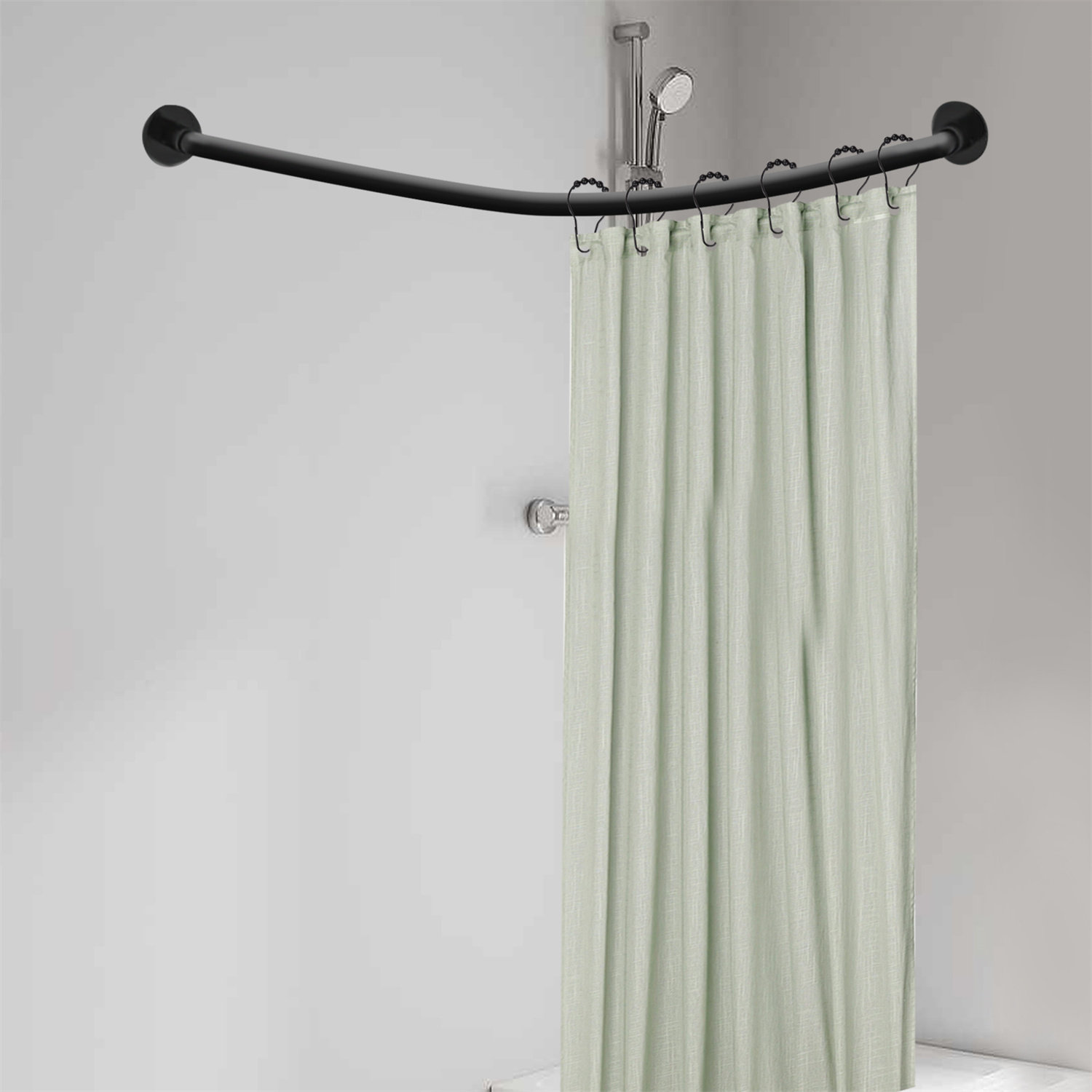 YINXIER 37.4" Adjustable LShaped Fixed Shower Curtain Rod & Reviews